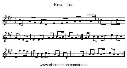 Rose Tree - staff notation