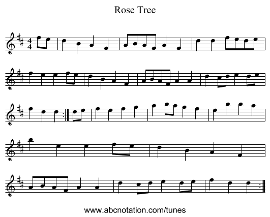 Rose Tree - staff notation