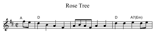 Rose Tree - staff notation