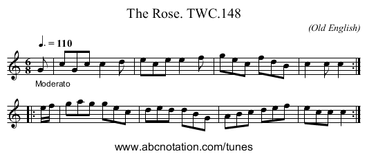 Rose. TWC.148, The - staff notation