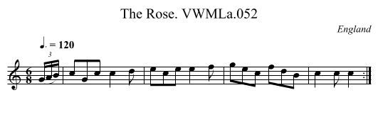 Rose. VWMLa.052, The - staff notation