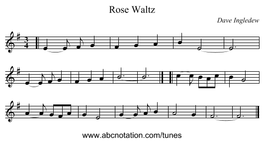 Rose Waltz - staff notation