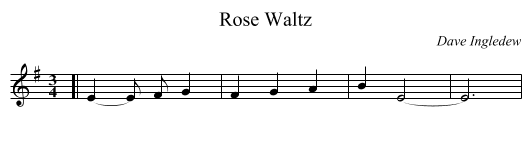 Rose Waltz - staff notation