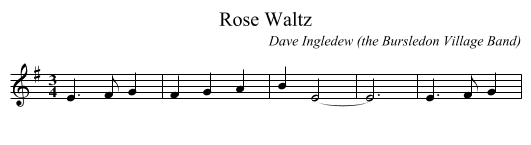 Rose Waltz - staff notation