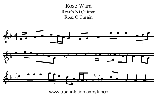 Rose Ward - staff notation
