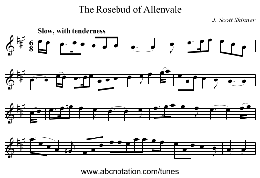 Rosebud of Allenvale, The - staff notation