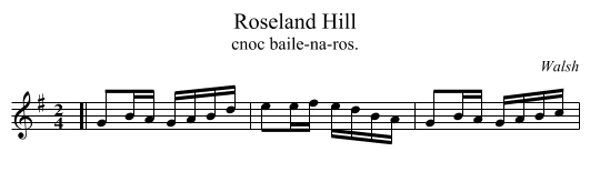 Roseland Hill - staff notation