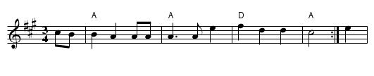 Roselil og hendes moder - staff notation