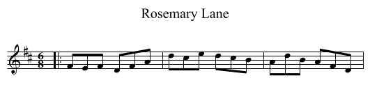Rosemary Lane - staff notation