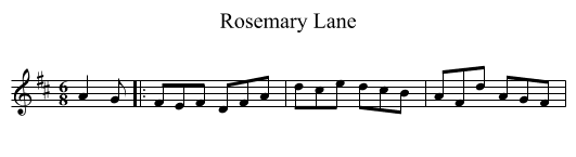 Rosemary Lane - staff notation