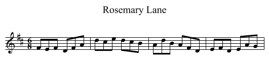Rosemary Lane - staff notation