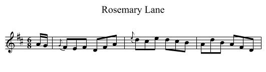 Rosemary Lane - staff notation
