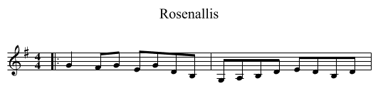 Rosenallis - staff notation