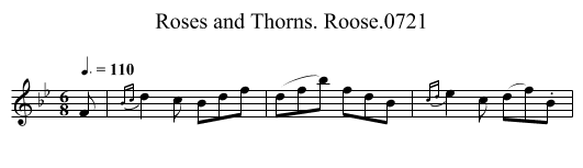 Roses and Thorns. Roose.0721 - staff notation