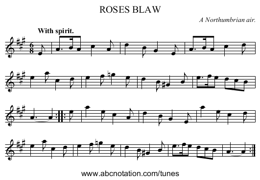 ROSES BLAW - staff notation