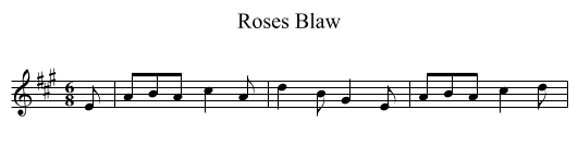 Roses Blaw - staff notation