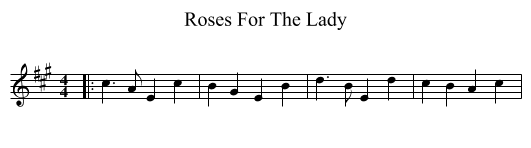 Roses For The Lady - staff notation