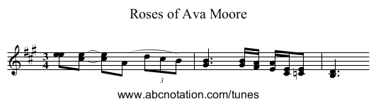 Roses of Ava Moore - staff notation
