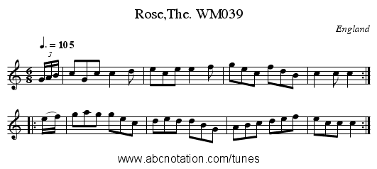Rose,The. WM039 - staff notation