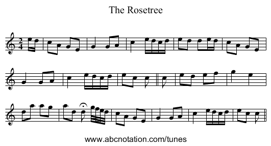 Rosetree, The - staff notation