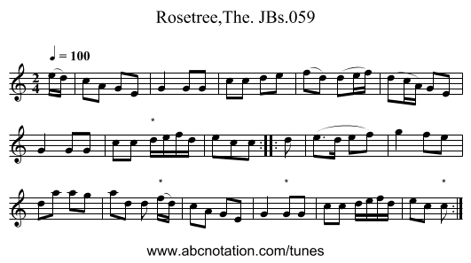 Rosetree,The. JBs.059 - staff notation