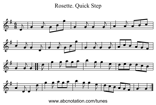 Rosette. Quick Step - staff notation