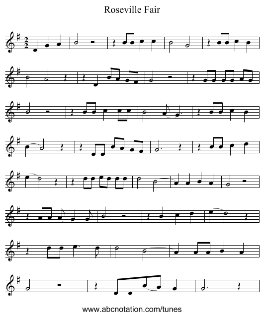 Roseville Fair - staff notation