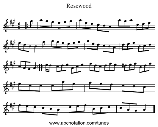 Rosewood - staff notation