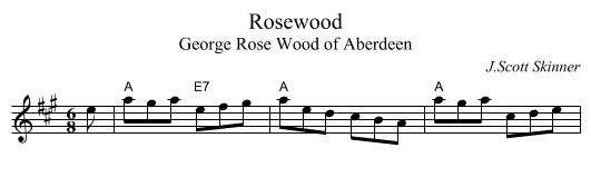 Rosewood - staff notation