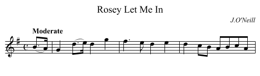 Rosey Let Me In - staff notation