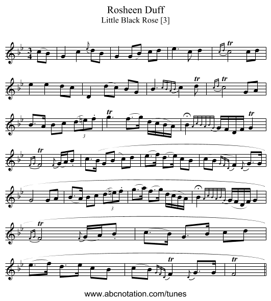 Rosheen Duff - staff notation