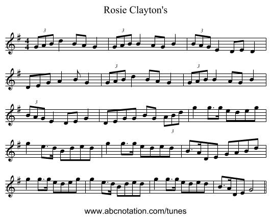 Rosie Clayton's - staff notation
