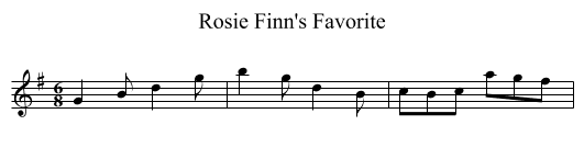 Rosie Finn's Favorite - staff notation
