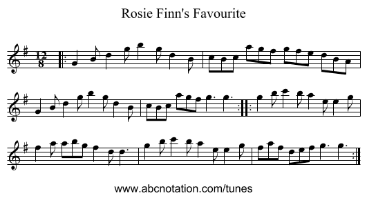 Rosie Finn's Favourite - staff notation