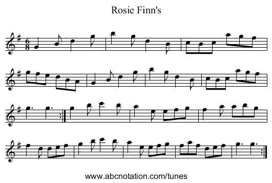 Rosie Finn's - staff notation