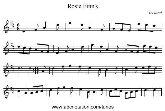 Rosie Finn's - staff notation