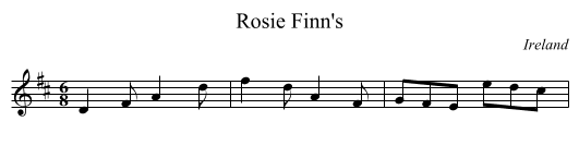Rosie Finn's - staff notation