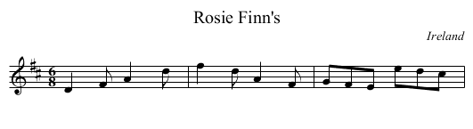 Rosie Finn's - staff notation