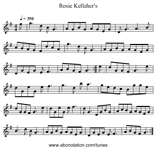 Rosie Kelleher's - staff notation