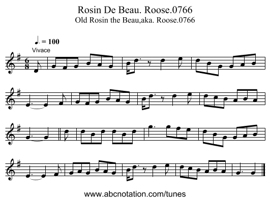 Rosin De Beau. Roose.0766 - staff notation