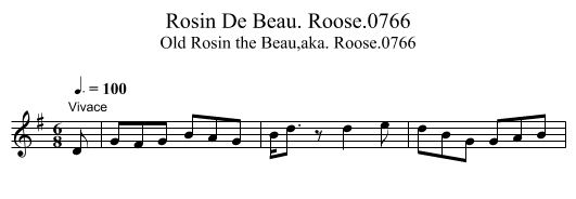 Rosin De Beau. Roose.0766 - staff notation