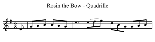 Rosin the Bow - Quadrille - staff notation