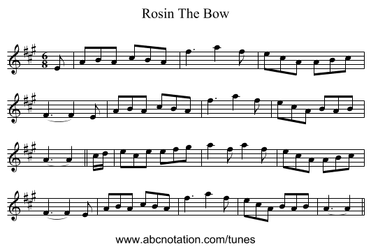 Rosin The Bow - staff notation