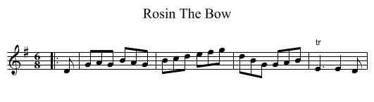Rosin The Bow - staff notation