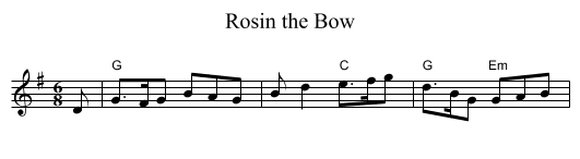 Rosin the Bow - staff notation
