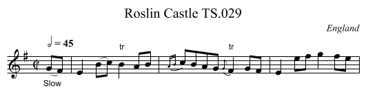 Roslin Castle TS.029 - staff notation