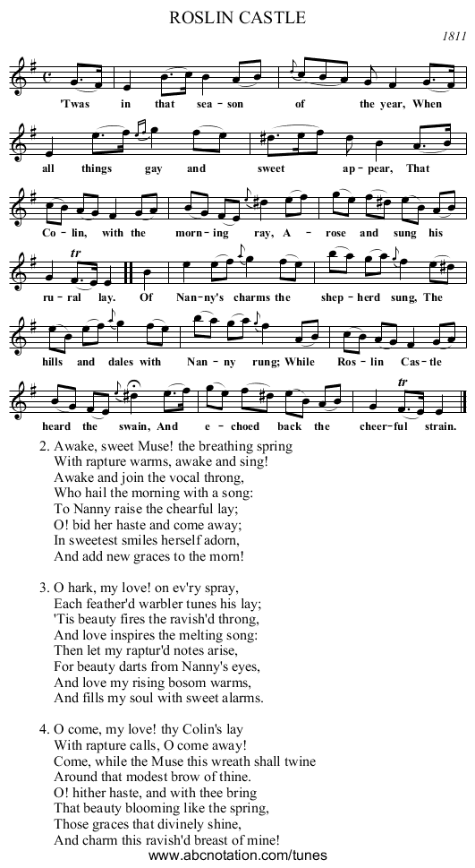 ROSLIN CASTLE - staff notation