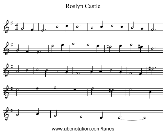 Roslyn Castle - staff notation