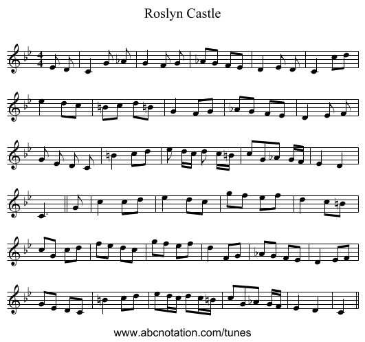 Roslyn Castle - staff notation