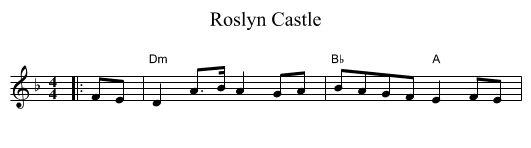 Roslyn Castle - staff notation